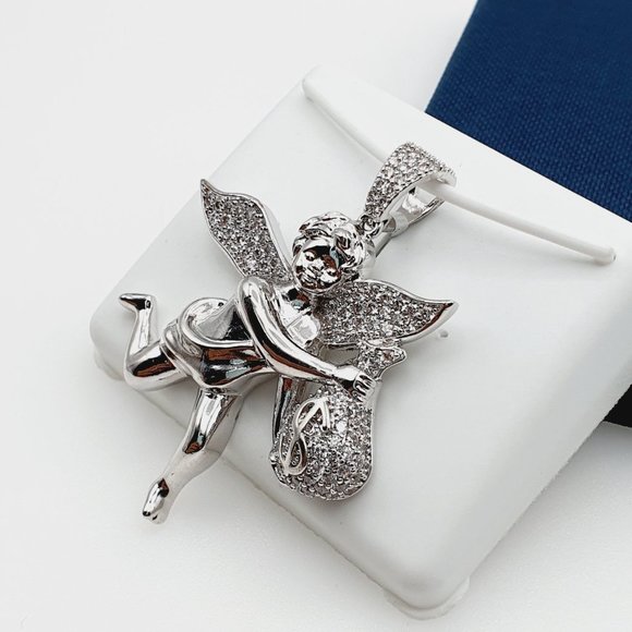 "925 Sterling Silver Plated CZ Pendant, INUS1BR295 - Picture 2 of 9